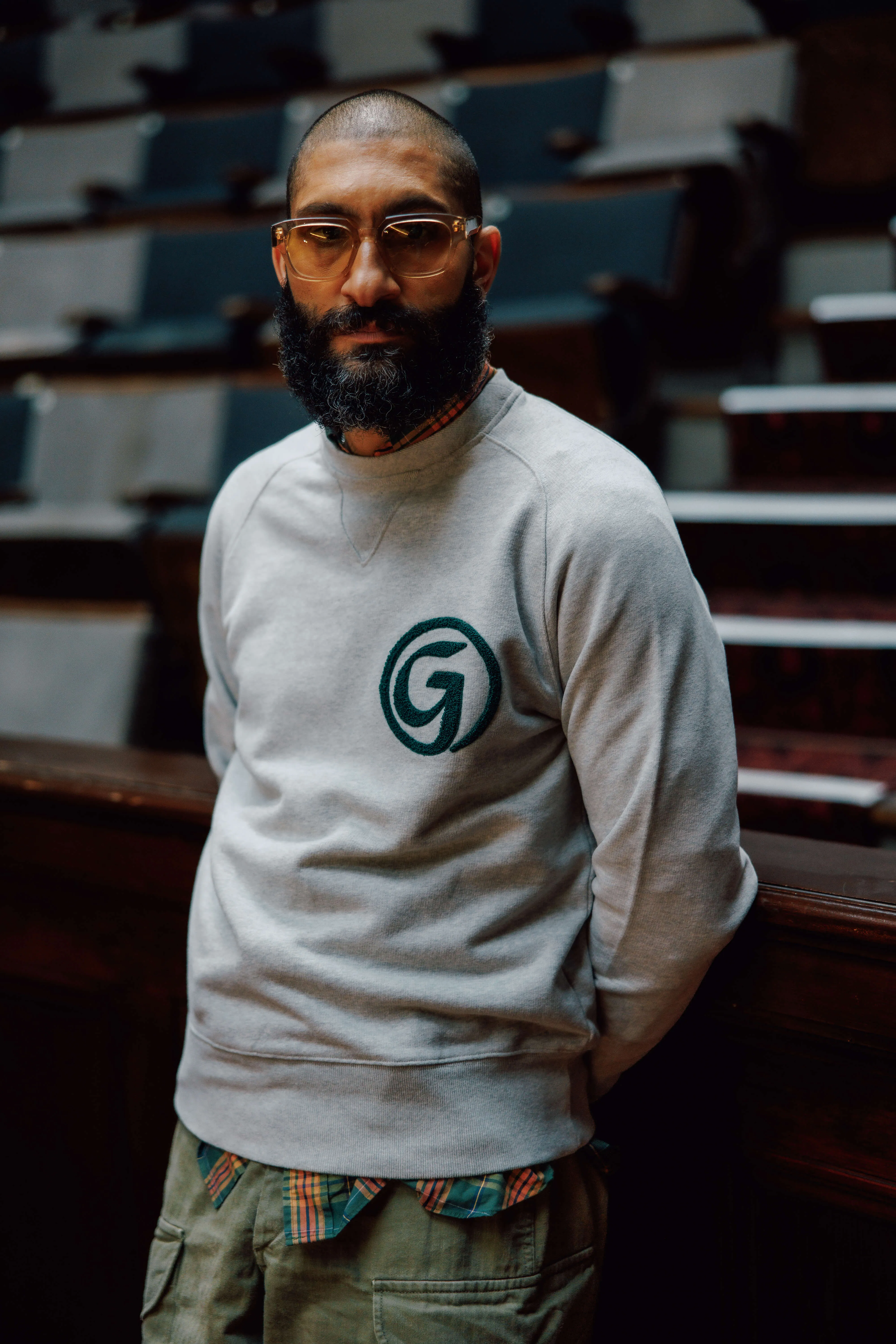 Unisex 'G' Embroidered Sweatshirt Light Grey sold by Gloverall product image thumbnail 4