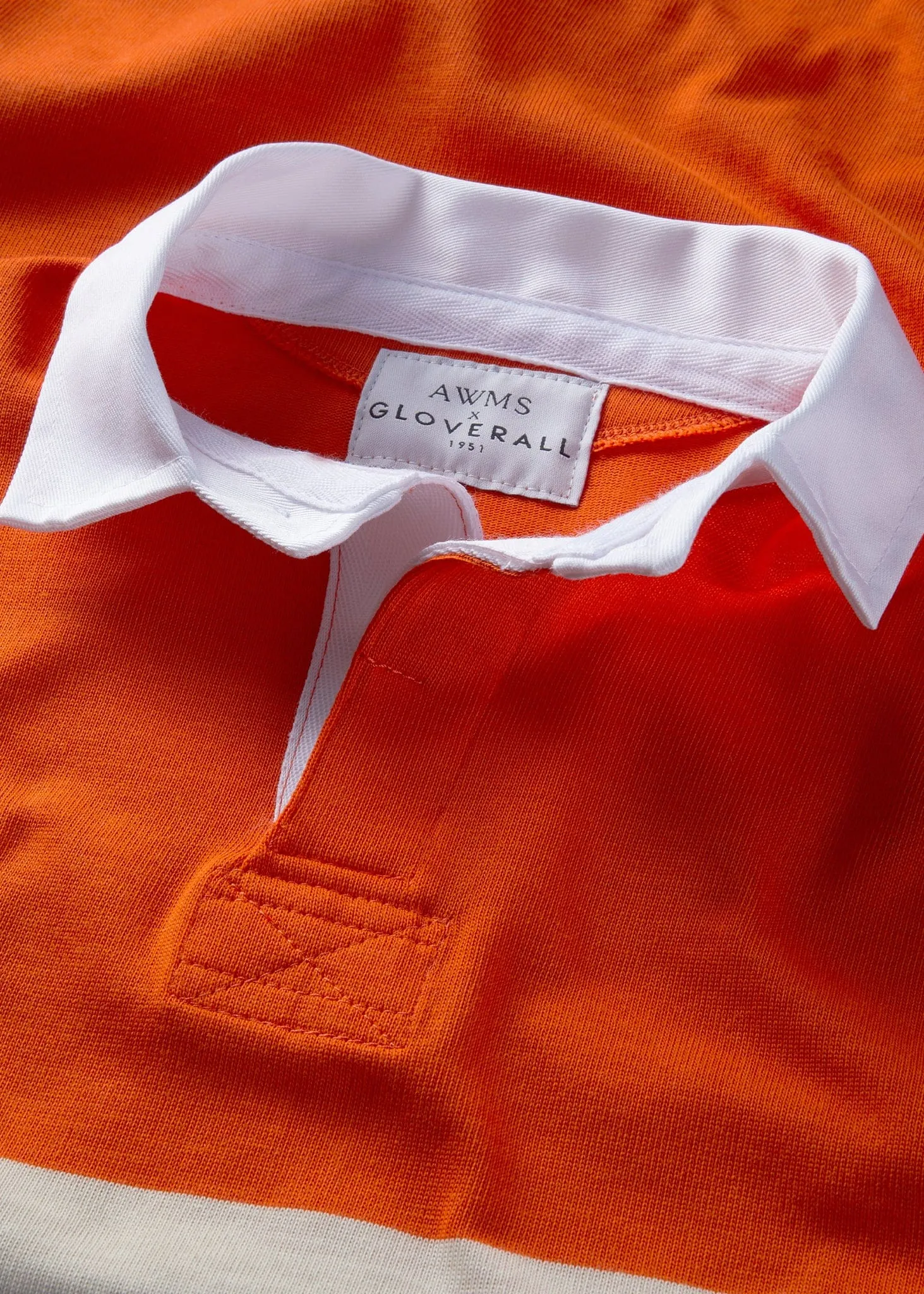 Men's Gloverall x AWMS Rugby Shirt Bright Orange sold by Gloverall product image thumbnail 3