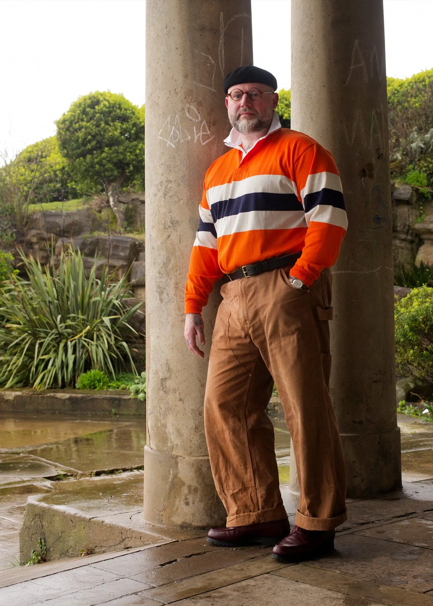 Men's Gloverall x AWMS Rugby Shirt Bright Orange sold by Gloverall product image thumbnail 5