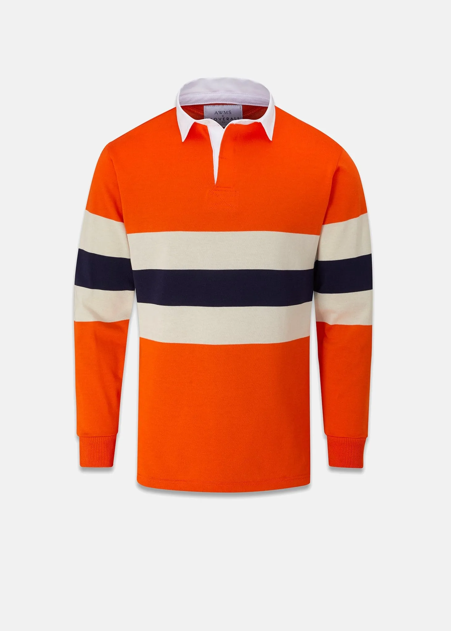 Men's Gloverall x AWMS Rugby Shirt Bright Orange sold by Gloverall