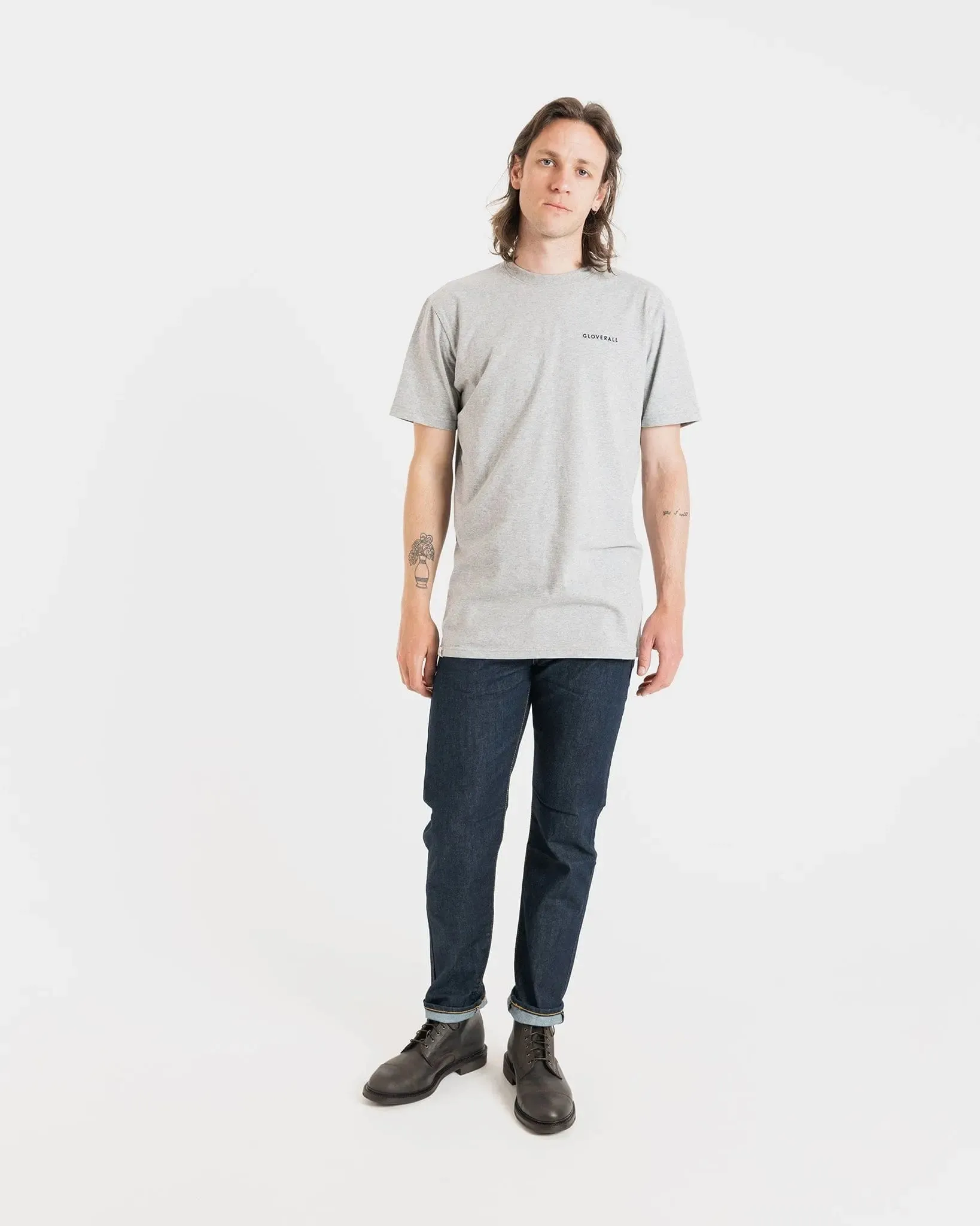 Men's Embroidered Organic Cotton T-Shirt Light Grey sold by Gloverall product image thumbnail 3