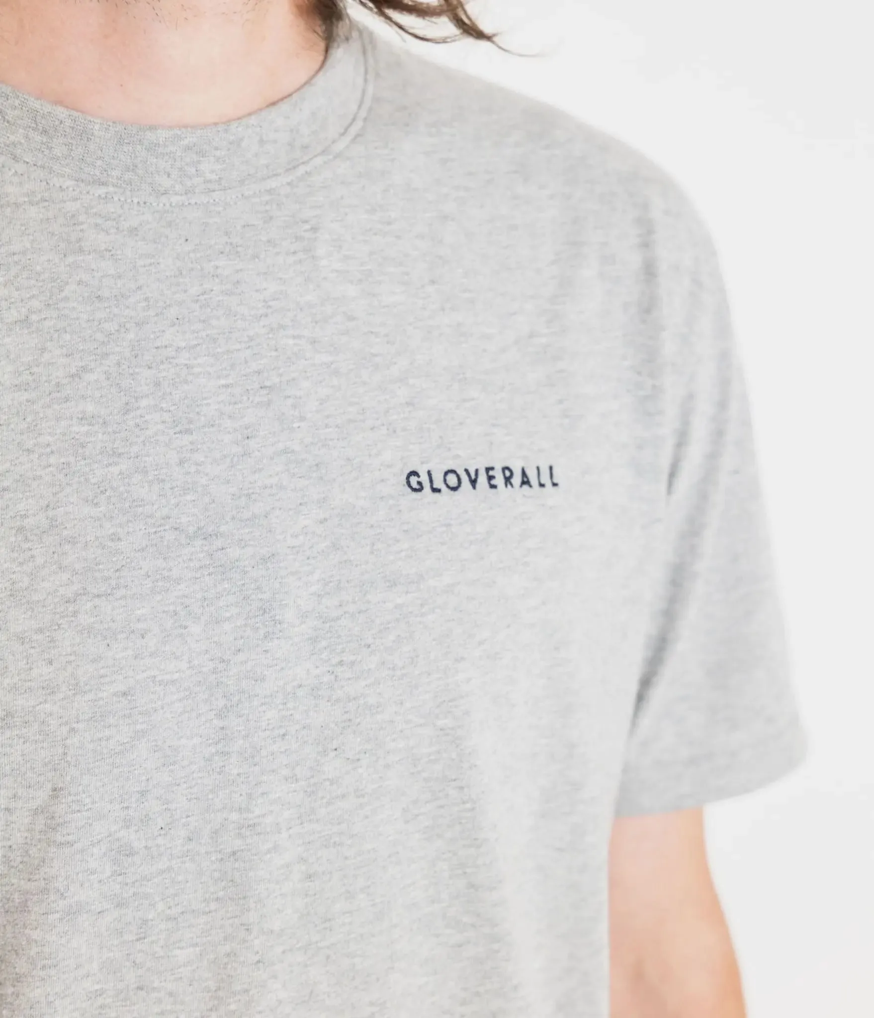 Men's Embroidered Organic Cotton T-Shirt Light Grey sold by Gloverall product image thumbnail 5