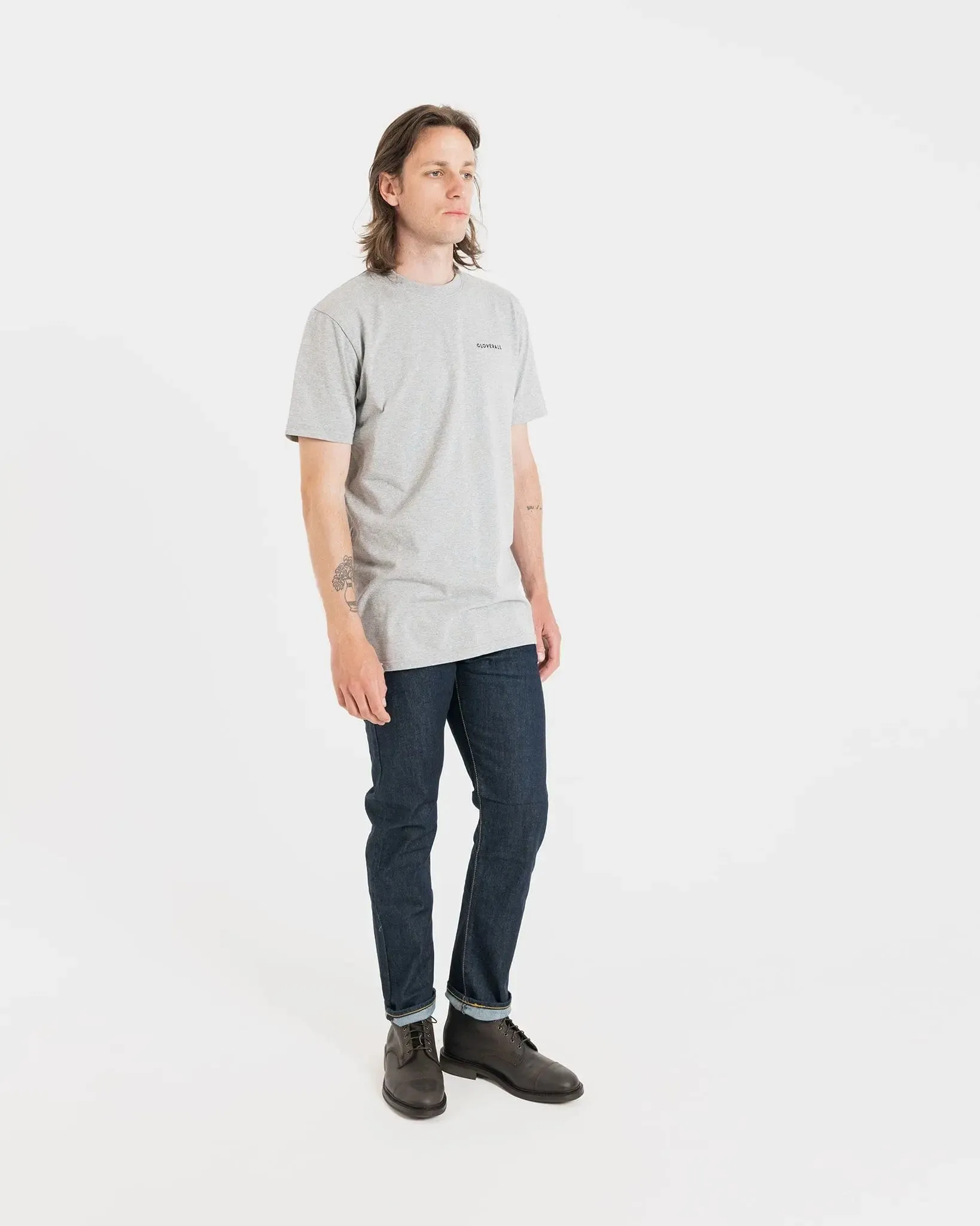 Men's Embroidered Organic Cotton T-Shirt Light Grey sold by Gloverall product image thumbnail 4