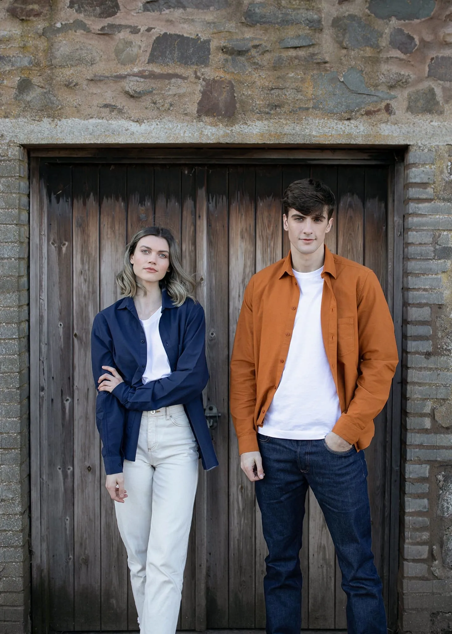 Unisex Overdyed Oxford Overshirt Bright Orange sold by Gloverall product image thumbnail 2