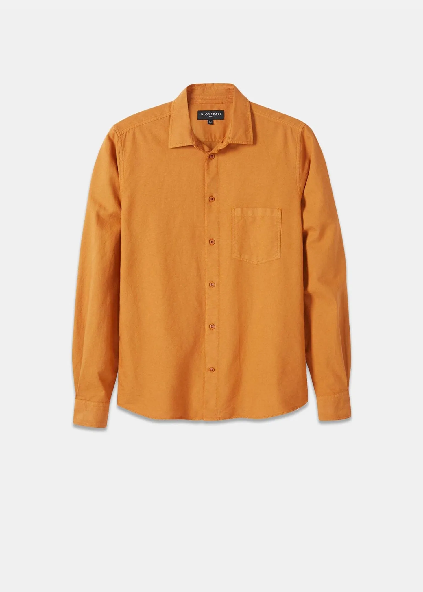 Unisex Overdyed Oxford Overshirt Bright Orange sold by Gloverall