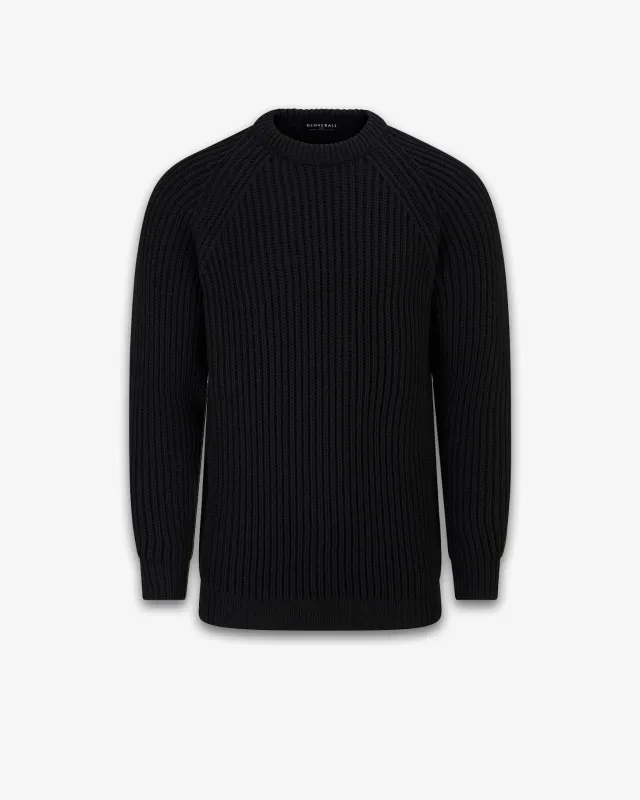 Men's Fisherman Jumper Black made by Gloverall