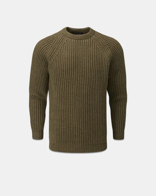 Men's Fisherman Jumper Khaki made by Gloverall