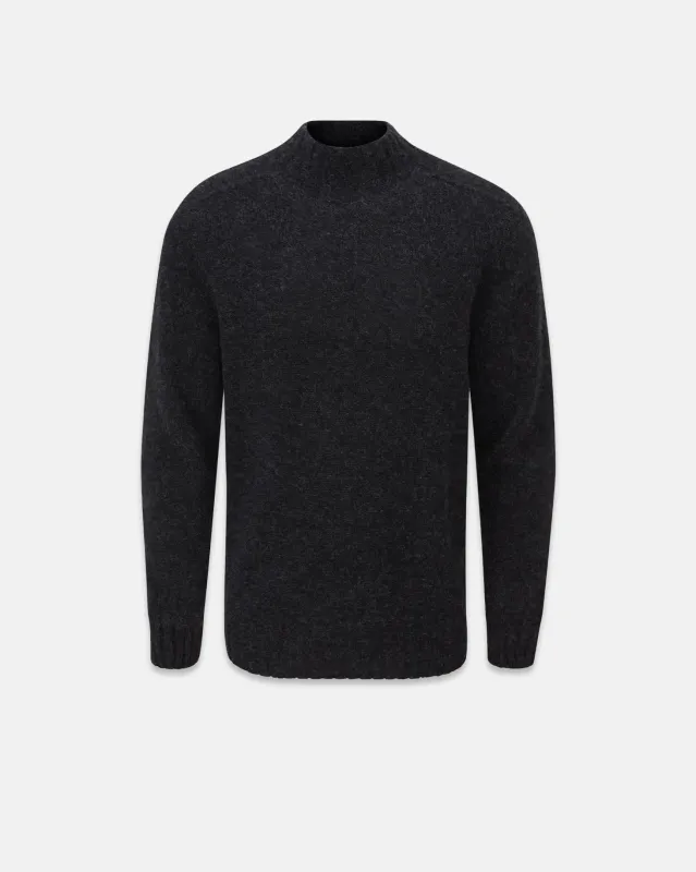 Men's Windsor Lambswool Jumper Charcoal made by Gloverall