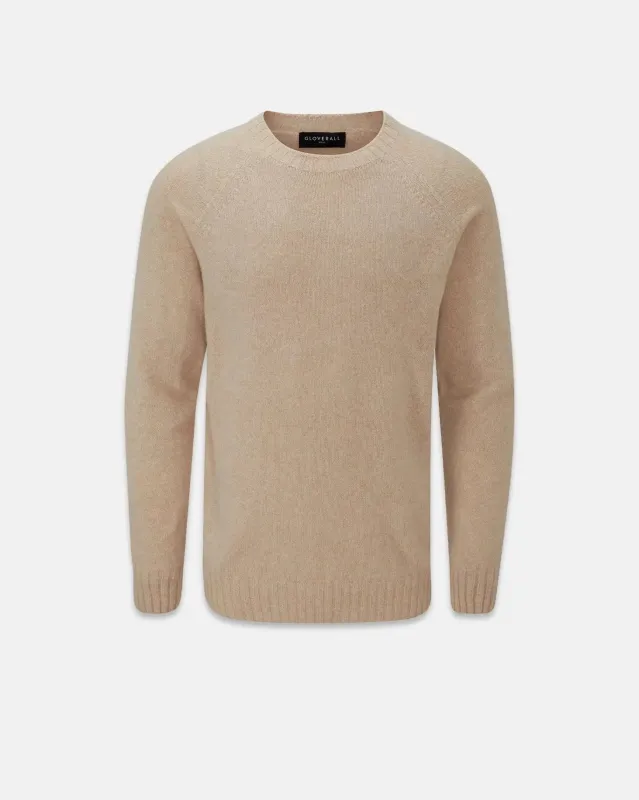 Men's Henley Lambswool Jumper Natural made by Gloverall