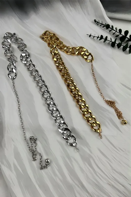 Chic Plated Waist Chain - Secure Hook Closure 🔗 made by Leto Collection