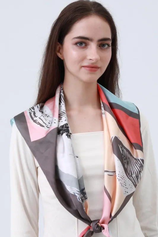 Equestrian Print Silk Scarf – Classic Horse Design 🐎🧣 made by Leto Collection