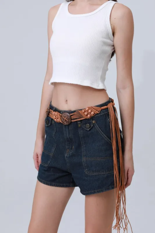 Boho Macrame Waist Chain – Coconut Shell & Fringe Belt 🌿🥥 made by Leto Collection