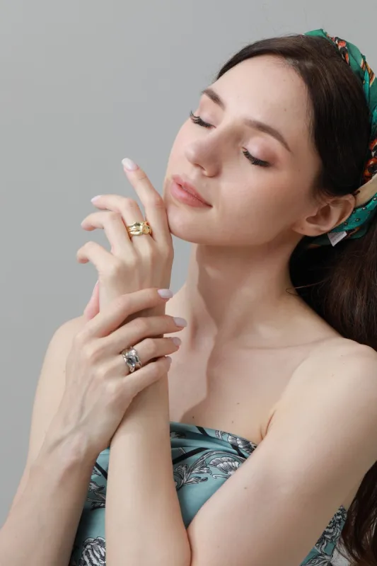 Luxe Asymmetrical Nugget Rings – Minimalist Open-Band Jewelry 🌟⛓️ made by Leto Collection