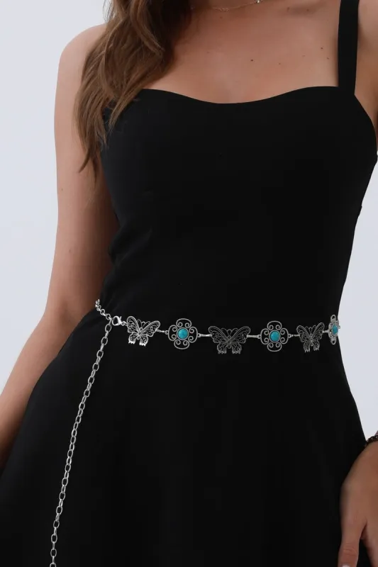 Boho Butterfly Chain Belt – Vintage Western Waist Accent🦋 made by Leto Collection
