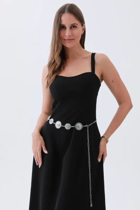 Boho Turquoise Belt – Antique Bronze Buckle with Gemstone Accents✨ made by Leto Collection