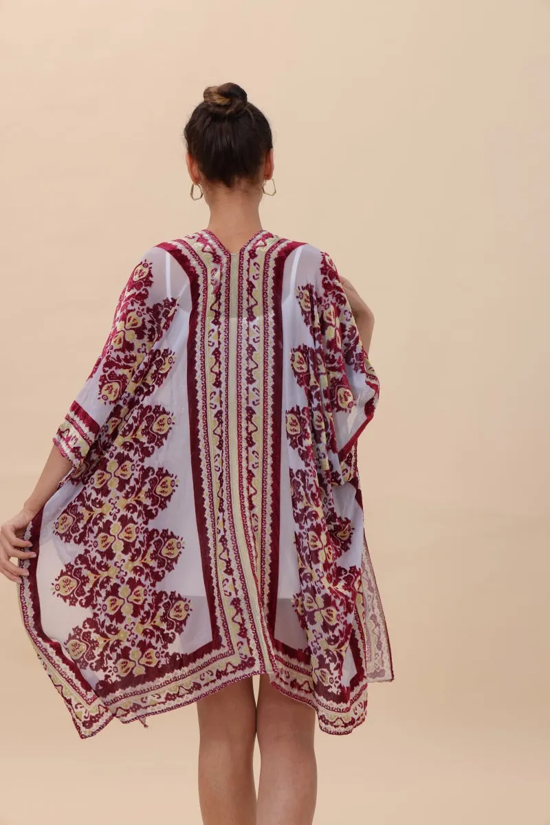 Opulent Velvet & Sheer Rose Kimono – Romantic Elegance🌹✨ sold by Leto Collection product image thumbnail 5