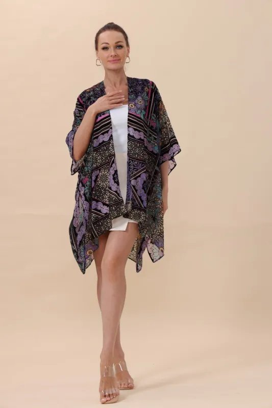 Velvet Bloom Kimono – Luxurious Textures & Artisan Craftsmanship🌸✨ sold by Leto Collection