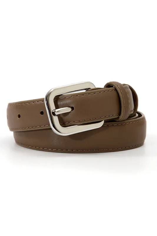 Sleek Classic Silver Buckle Belt - Timeless Function sold by Leto Collection