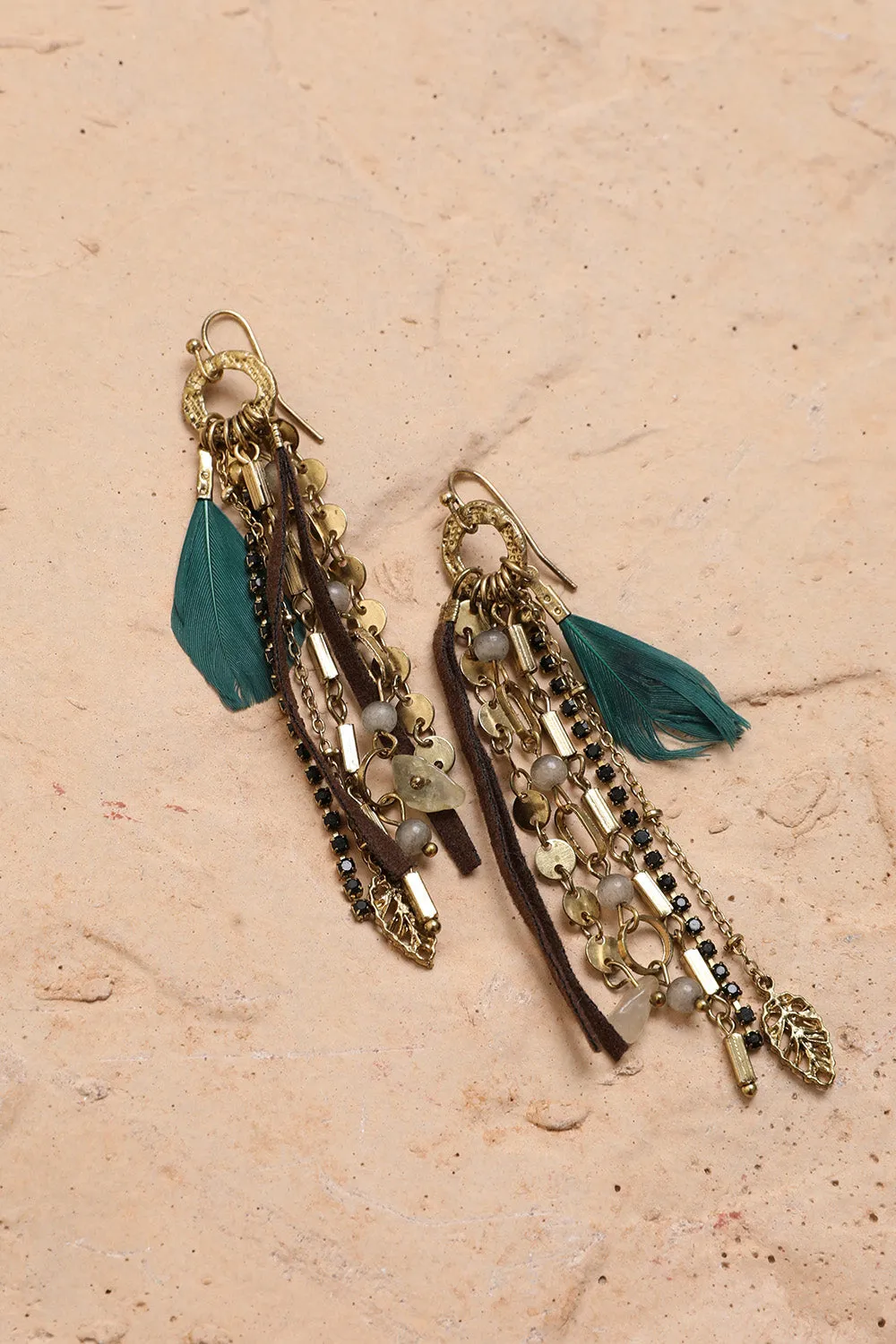 Feather Combo Dangling Earrings sold by Leto Collection product image thumbnail 2