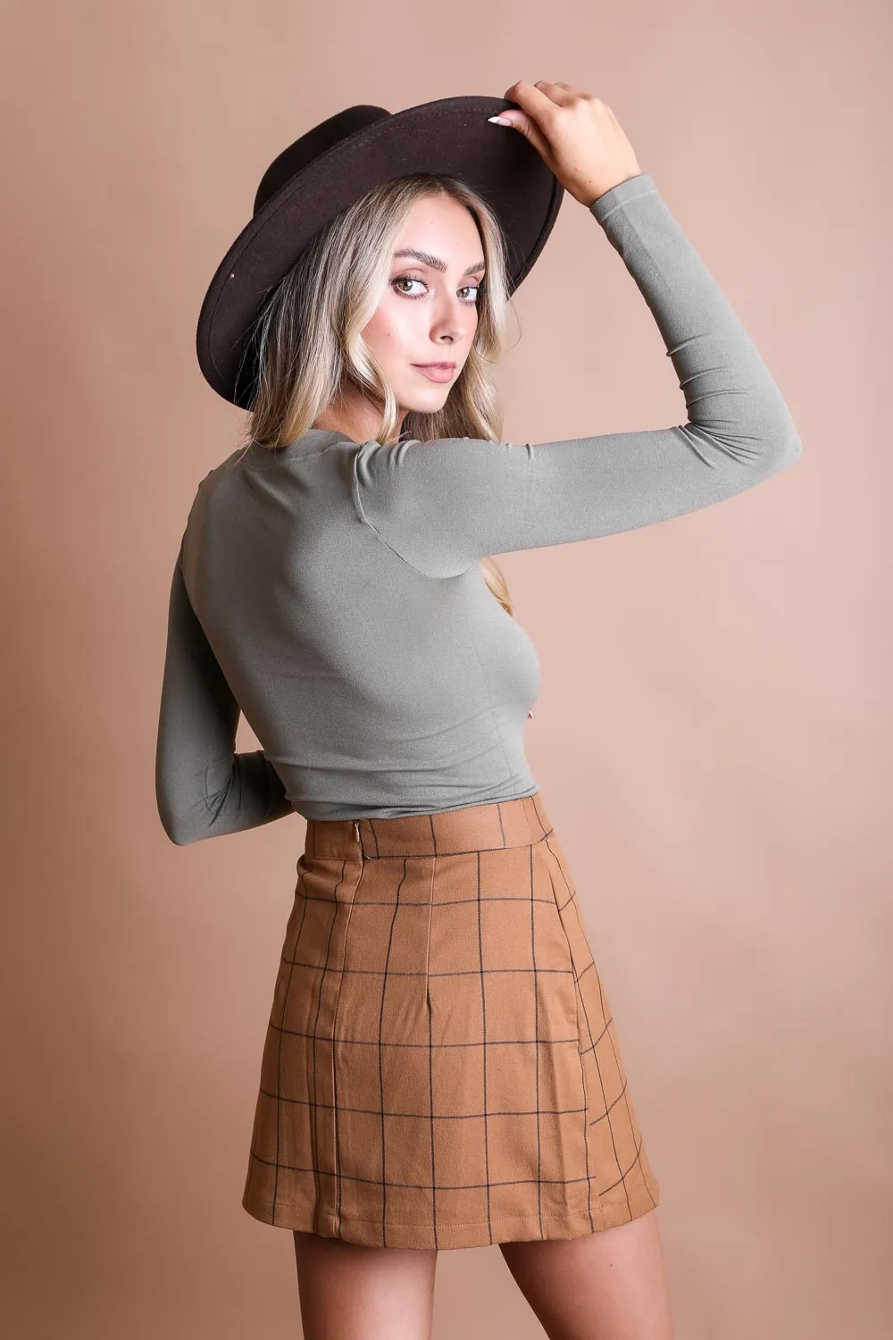 Long Sleeve Fitted Crop Top sold by Leto Collection product image thumbnail 3