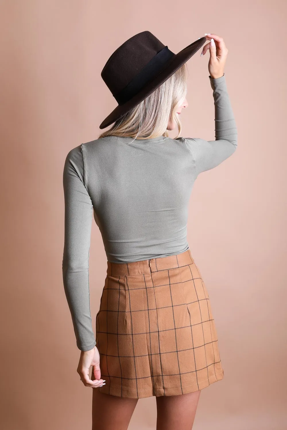 Long Sleeve Fitted Crop Top sold by Leto Collection product image thumbnail 2
