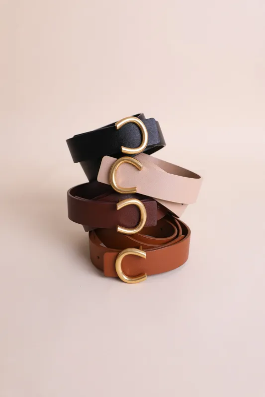 Minimalist Gold Horseshoe Belt made by Leto Collection