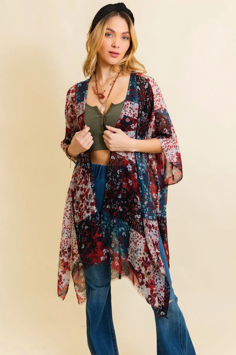Floral Fantasy Kimono sold by Leto Collection product image thumbnail 5
