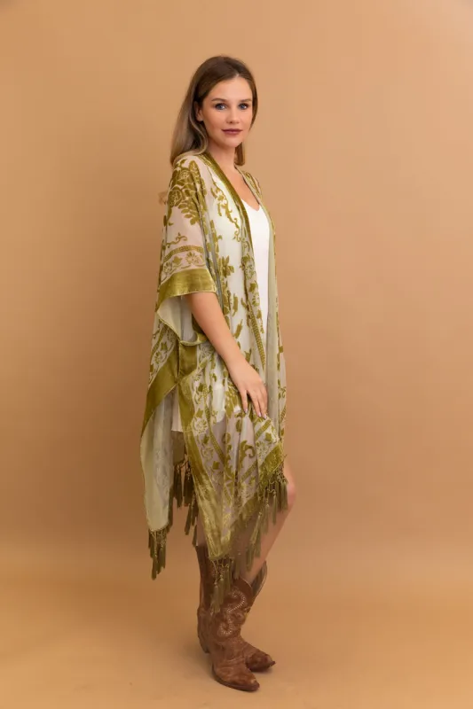 Velvet Dream Mesh Tapestry Kimono sold by Leto Collection