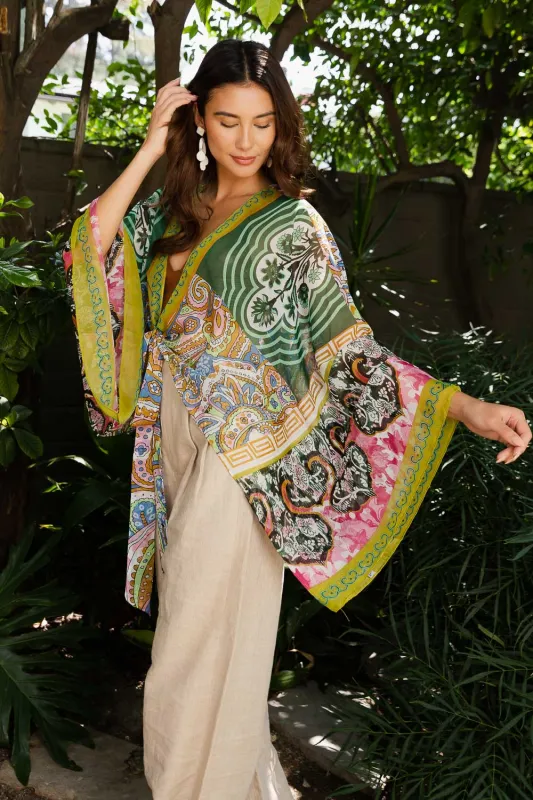 Free Spirit Boho Tie Front Wrap w/ Armholes sold by Leto Collection