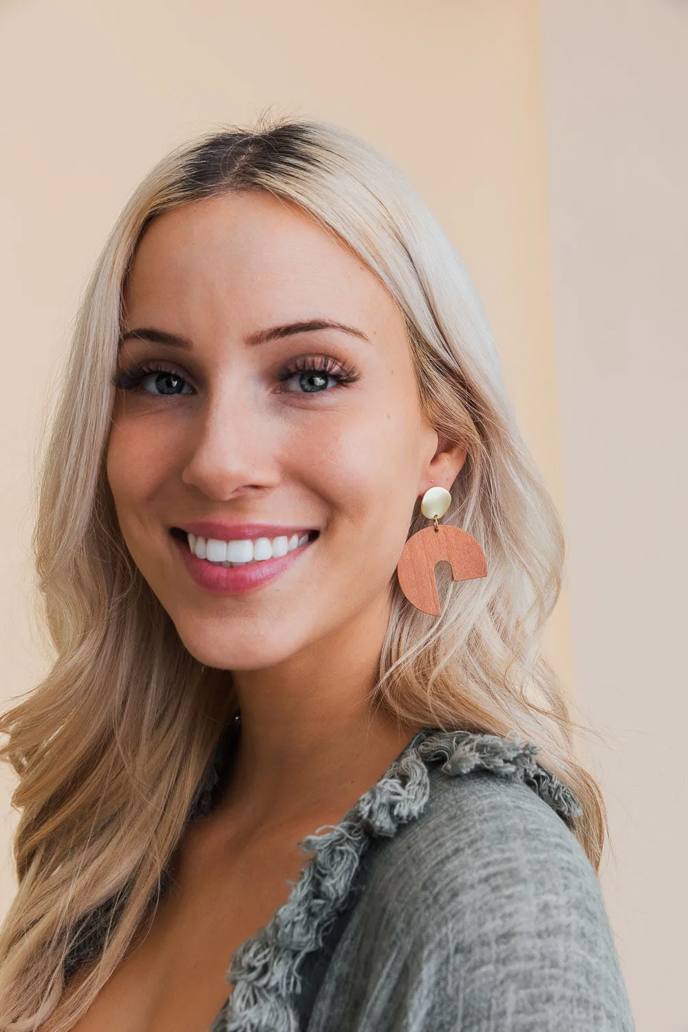 Wooden Modern Arch Shaped Earring sold by Leto Collection product image thumbnail 2