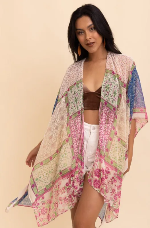 Boho Bliss Burnout Velvet Kimono sold by Leto Collection