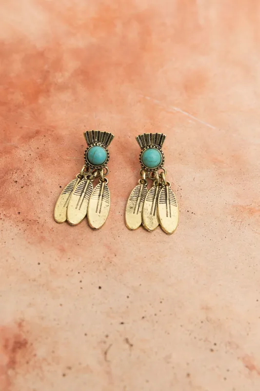 Antique Bronze Turquoise Stone Earrings💎 made by Leto Collection