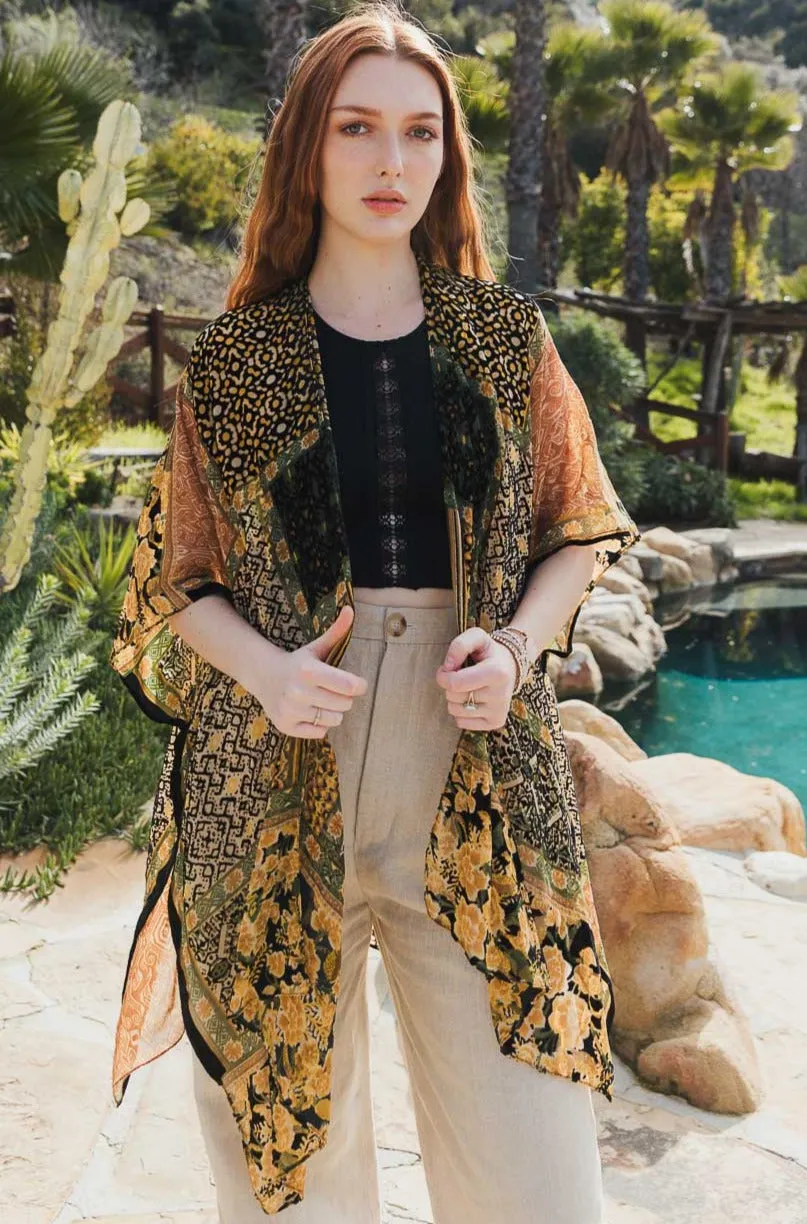 Bohemian Burnout Velvet Kimono sold by Leto Collection