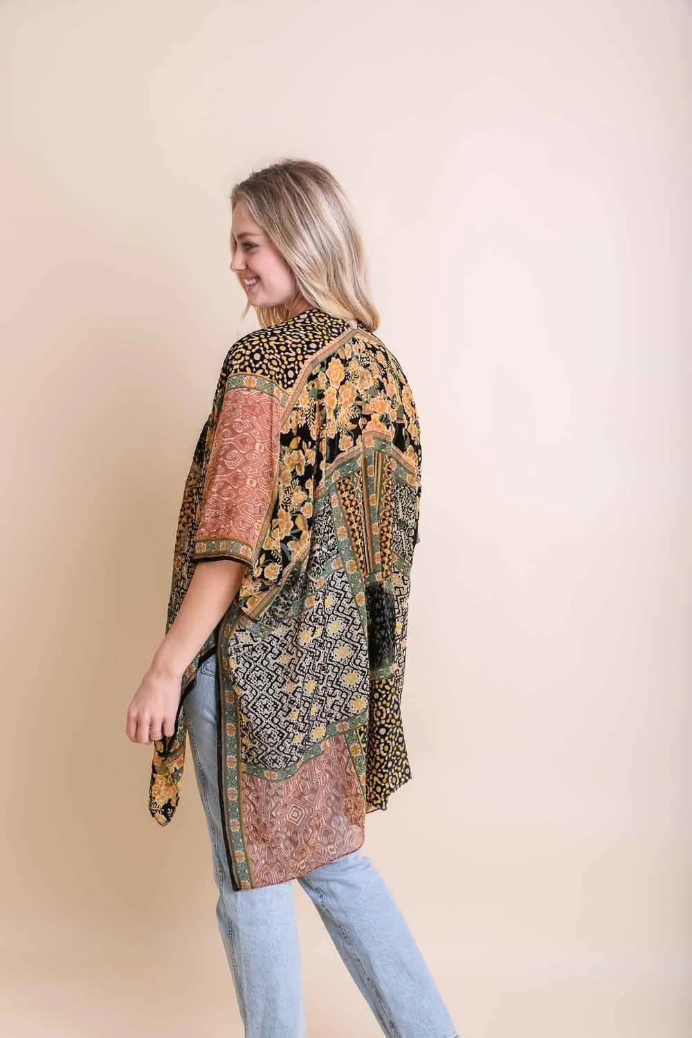 Bohemian Burnout Velvet Kimono sold by Leto Collection product image thumbnail 5