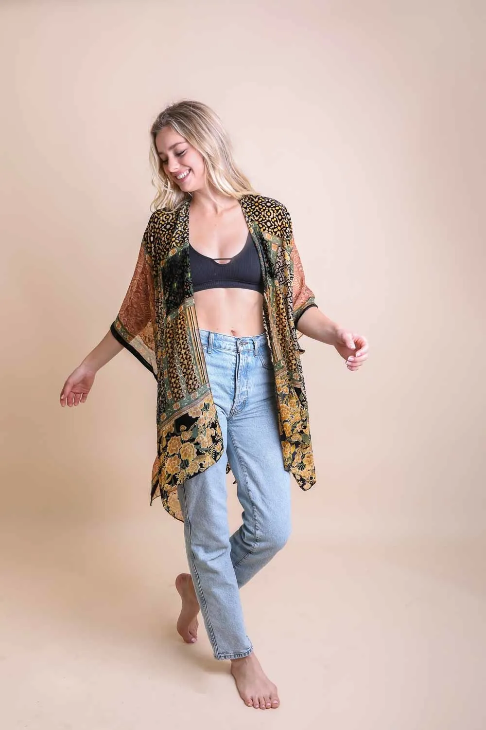 Bohemian Burnout Velvet Kimono sold by Leto Collection product image thumbnail 4