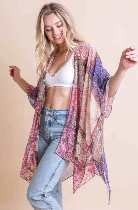 Bohemian Burnout Velvet Kimono sold by Leto Collection