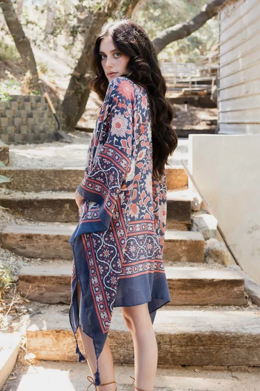 Moroccan Inspired Tapestry Kimono sold by Leto Collection