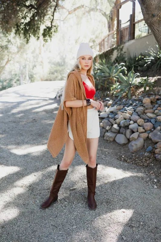 Cozy Soft Waffle Hooded Ruana sold by Leto Collection