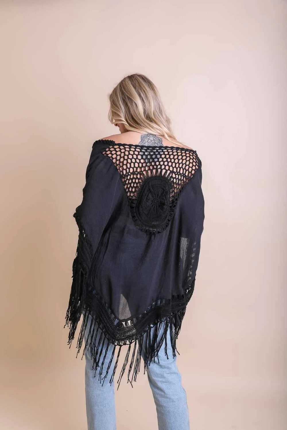 Crochet Medallion Tassel Kimono sold by Leto Collection product image thumbnail 2