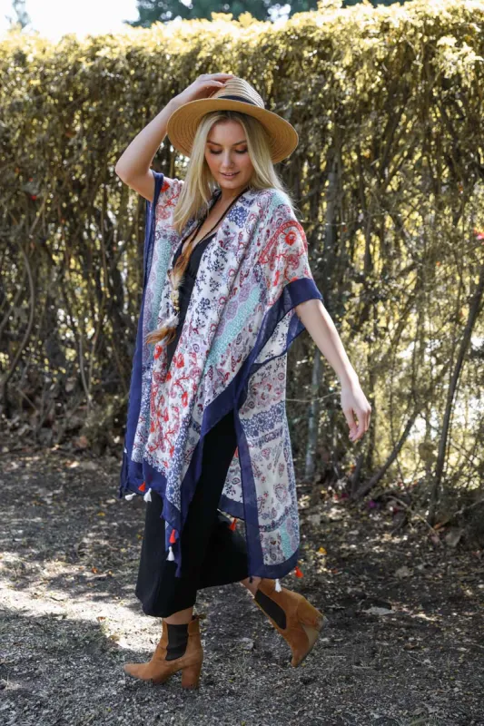 Paisley Floral Patchwork Kimono sold by Leto Collection