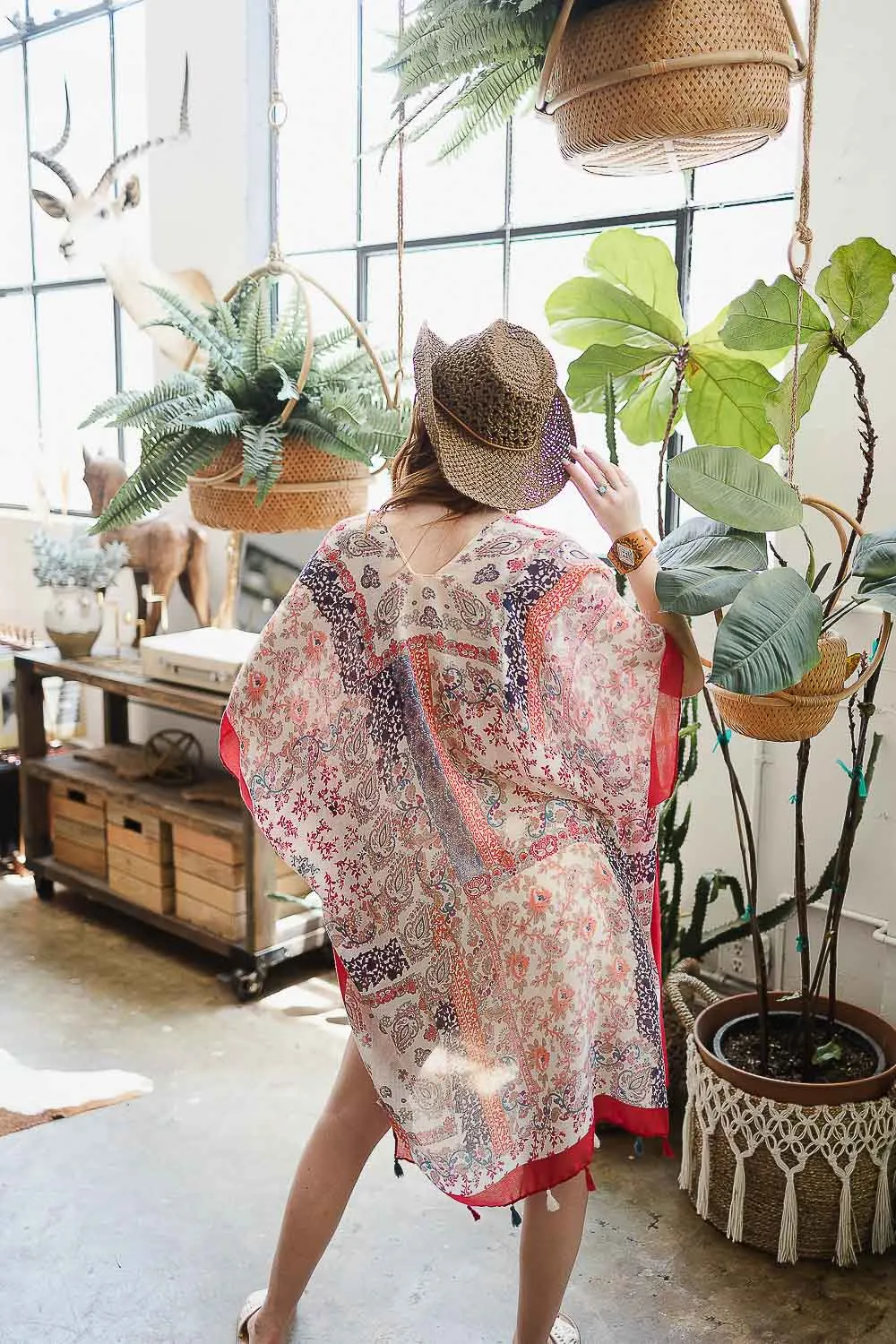 Paisley Floral Patchwork Kimono sold by Leto Collection product image thumbnail 2
