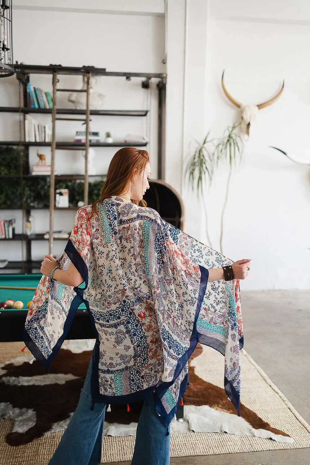 Paisley Floral Patchwork Kimono sold by Leto Collection product image thumbnail 5
