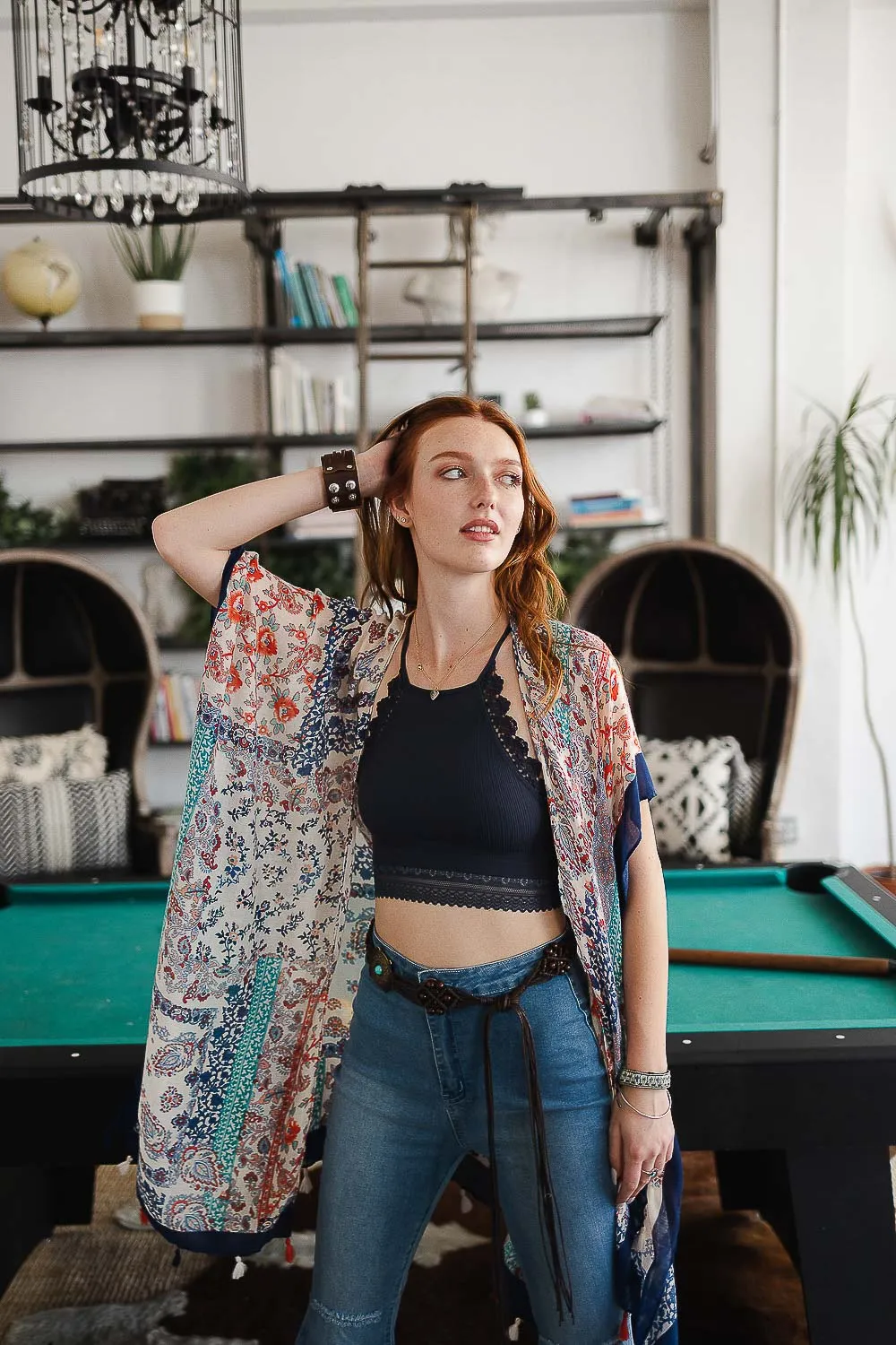 Paisley Floral Patchwork Kimono sold by Leto Collection product image thumbnail 4