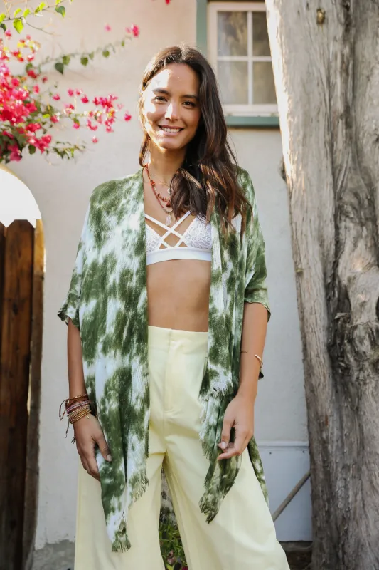 Festive Tie-Dye Kimono made by Leto Collection