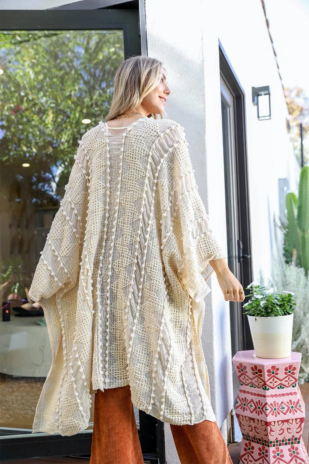 Soft Embroidered Zig Zag Kimono sold by Leto Collection product image thumbnail 2