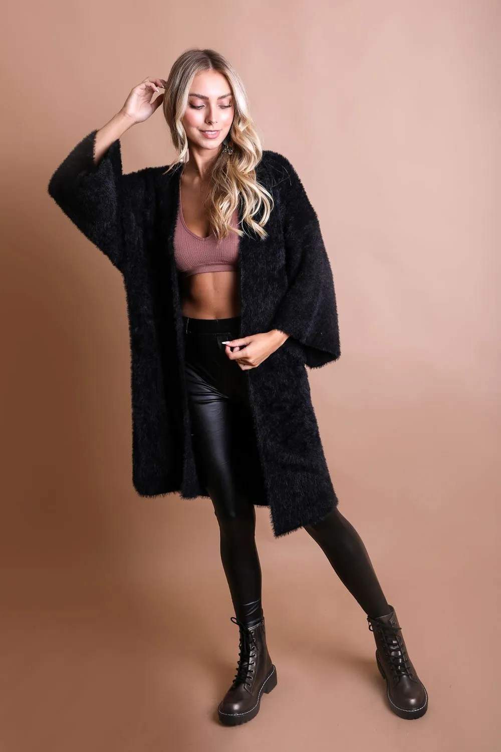Luxe Mohair Knit Cardigan sold by Leto Collection product image thumbnail 4