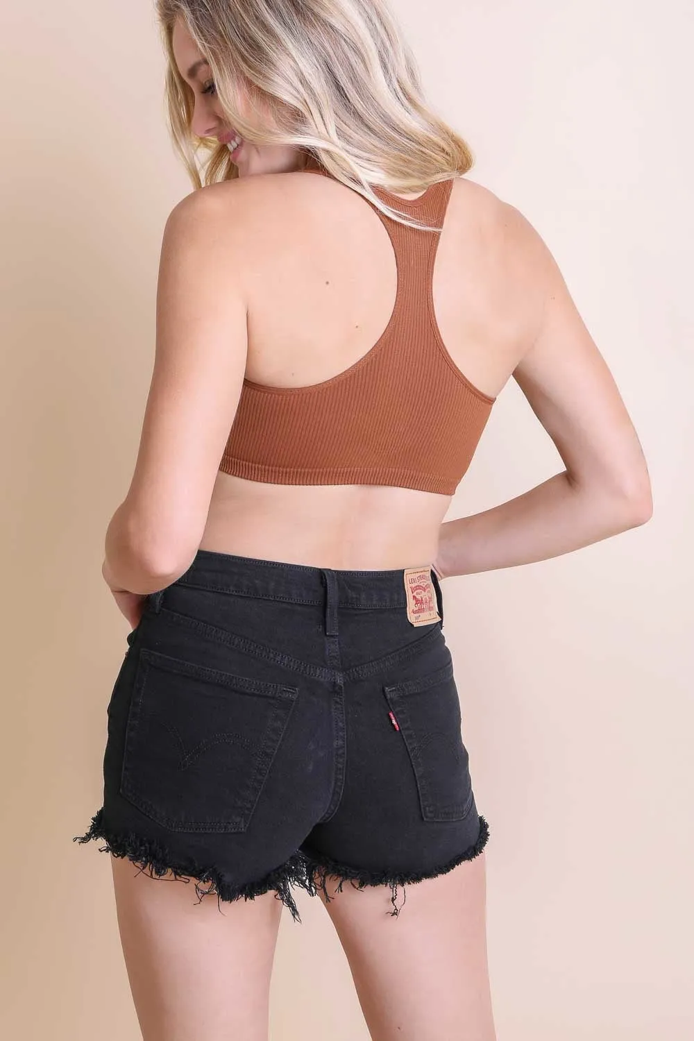 Ribbed Racerback Bralette sold by Leto Collection product image thumbnail 2