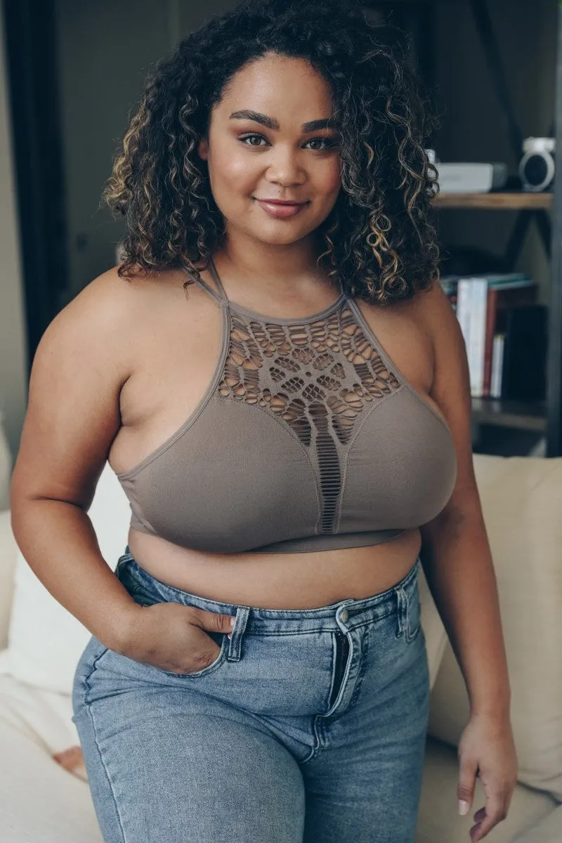 Plus Cutout Seamless Bralette sold by Leto Collection