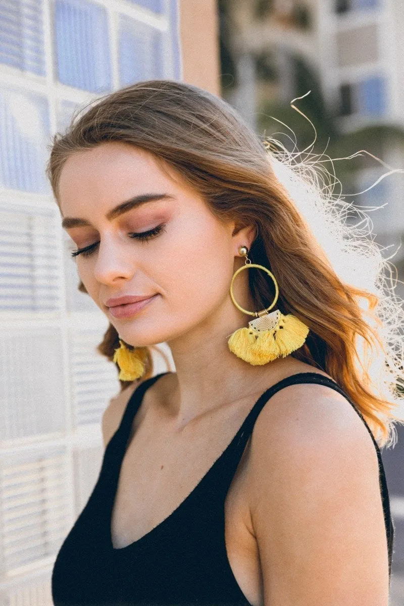 Drop Tassel Fan Earrings sold by Leto Collection