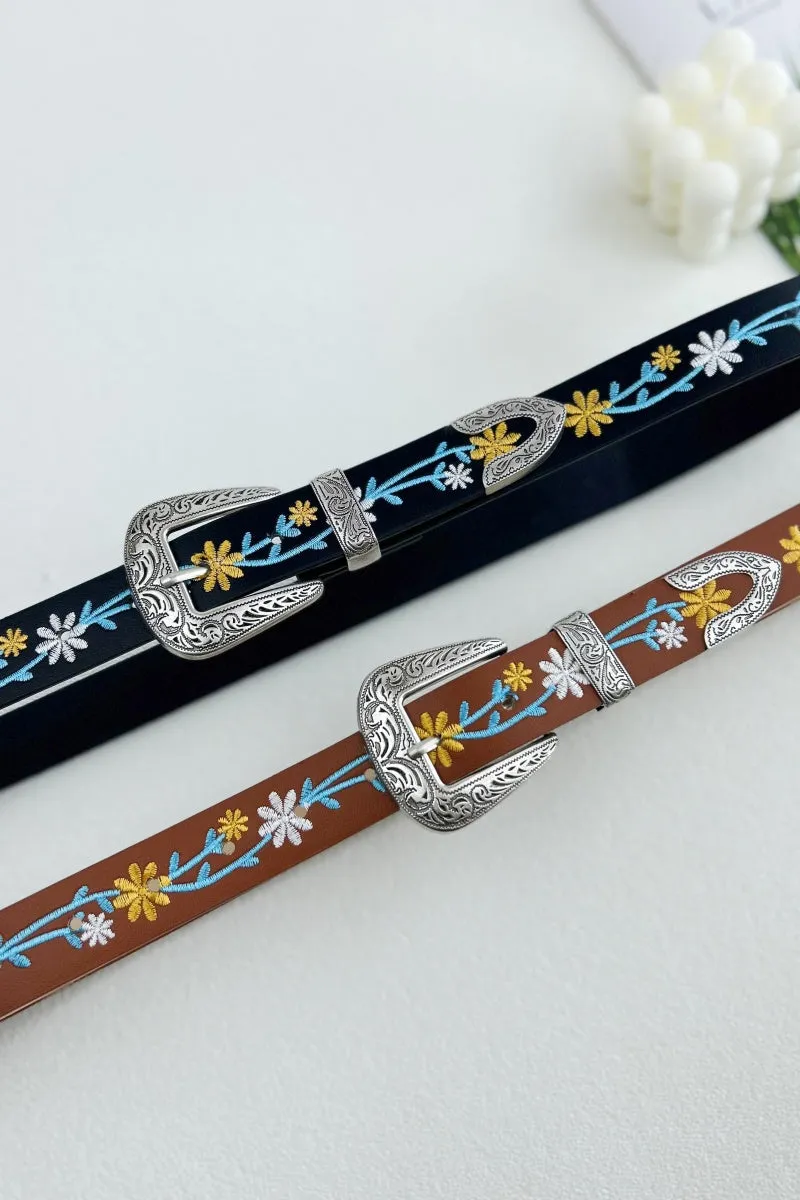 Vintage Garden: Retro Flower Embroidery Decorative Waist Belt sold by Leto Collection product image thumbnail 4
